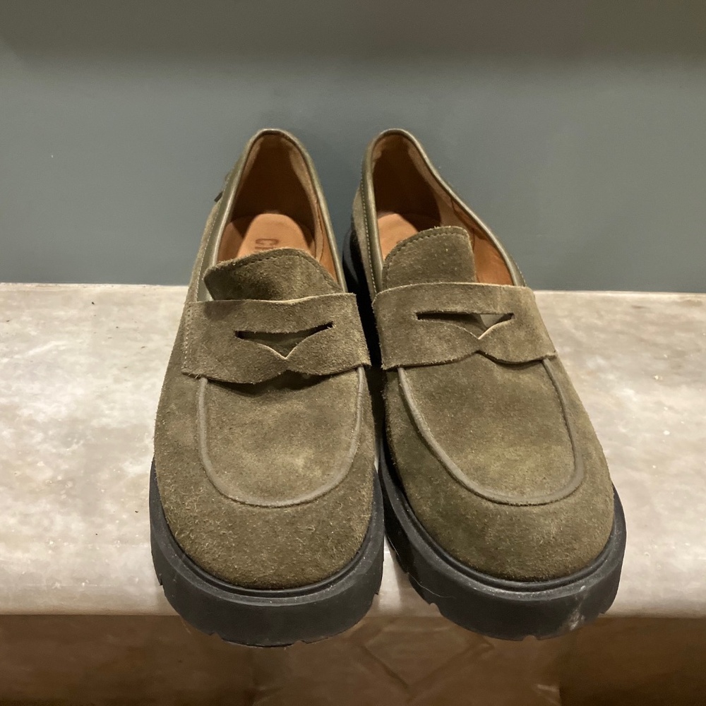 Camper Olive Green Suede Platform Loafers size 40 - Picture 6 of 6